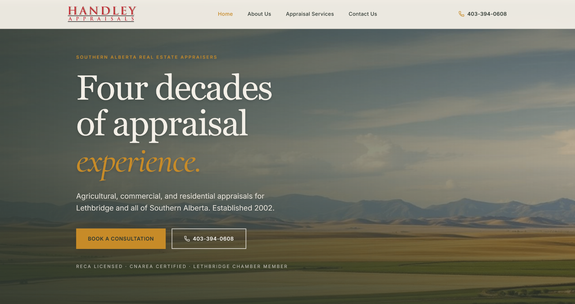 Handley Appraisals Ltd. website