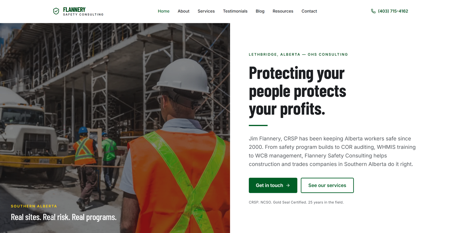 Flannery Safety Consulting website