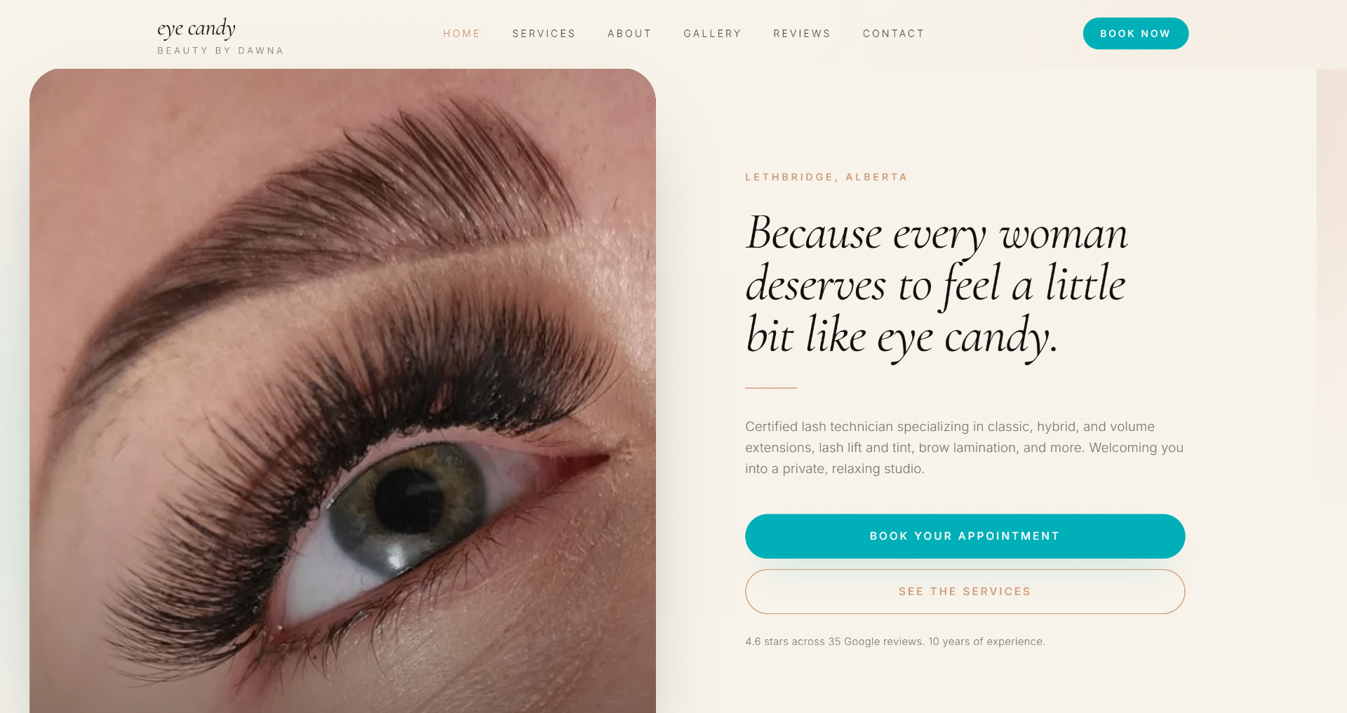 Eye Candy Beauty by Dawna website