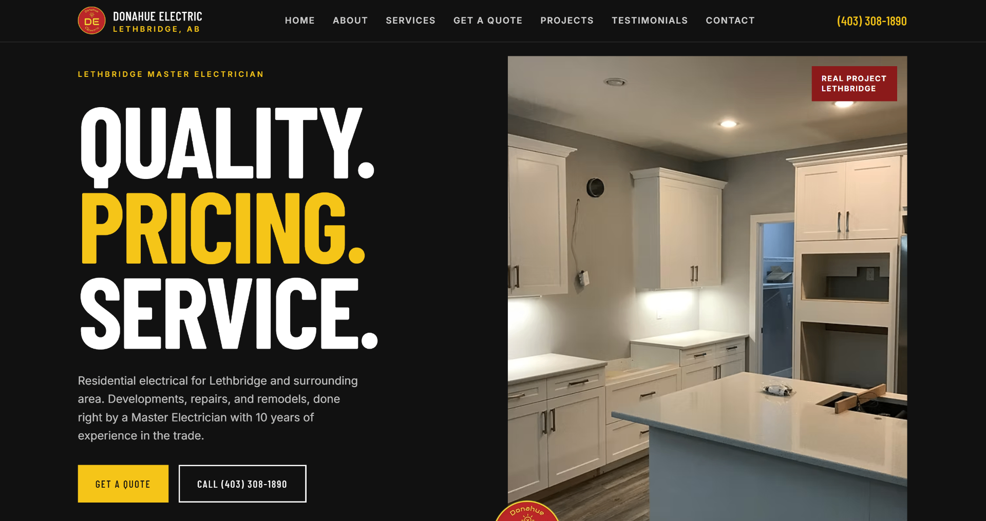 Donahue Electric website