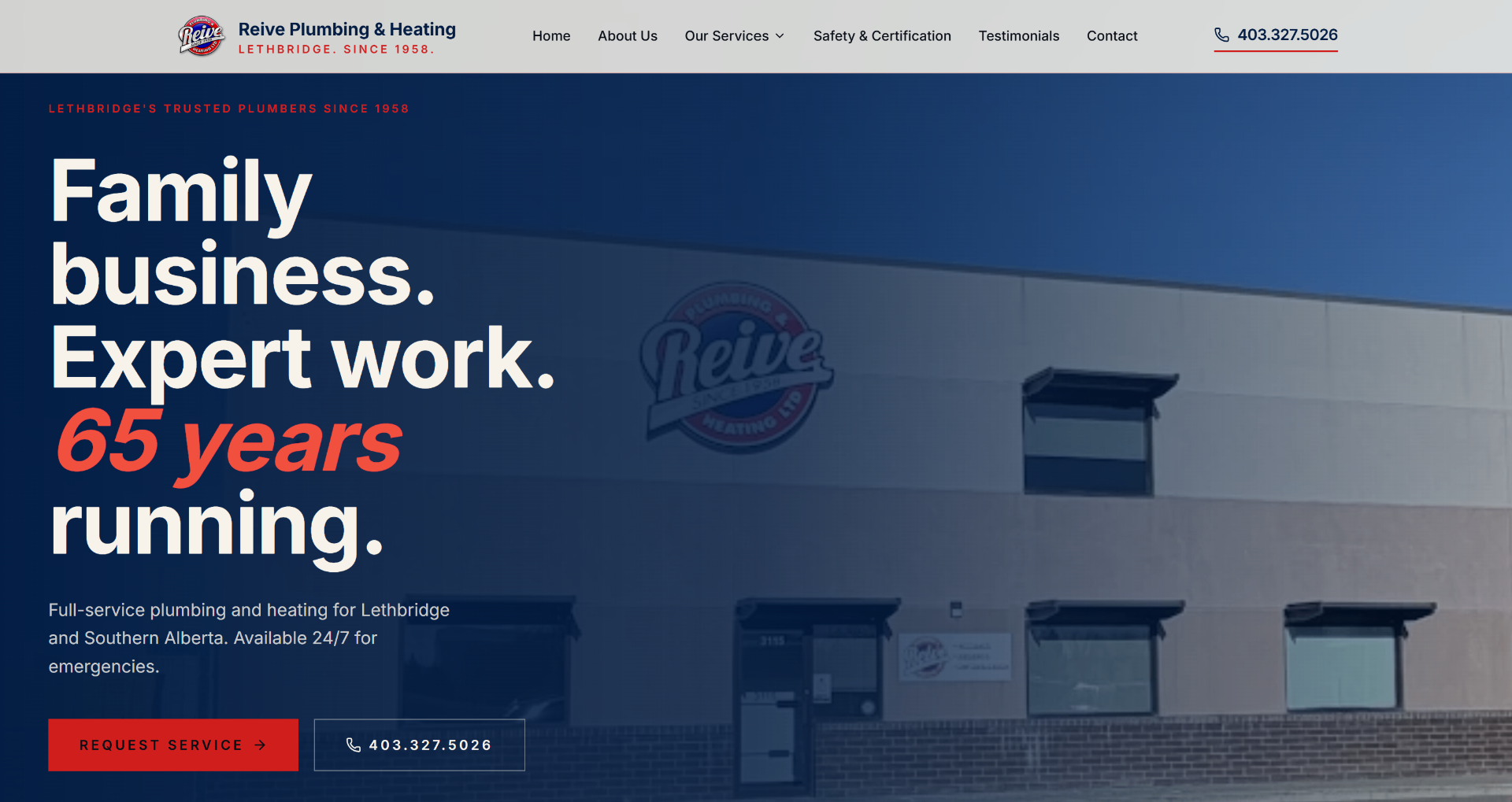 Reive Plumbing & Heating Ltd. website